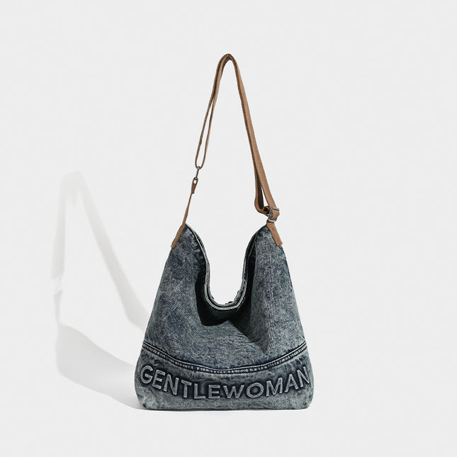 Washed Denim Tote Bag