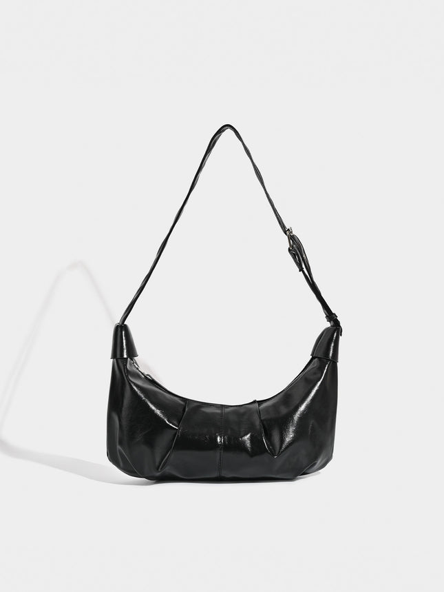 Chic Ruched Faux Leather Bag