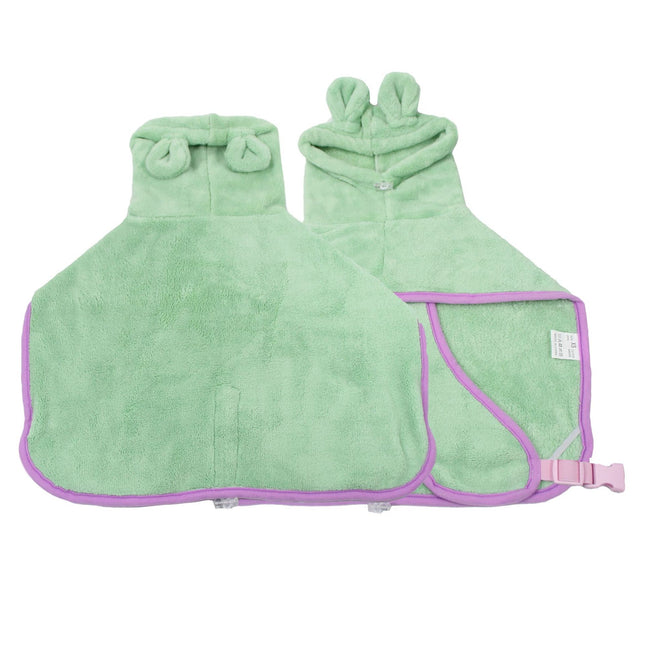 Green Hooded Dog Bathrobe – product detail