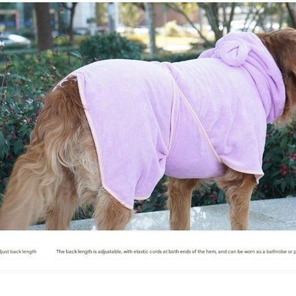 Green Hooded Dog Bathrobe - Super Absorbent, Adjustable Fit, Cozy Pet Towel (Size : M)