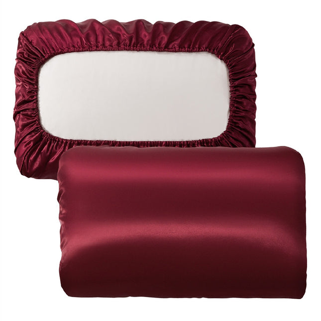 Red Silky Satin Pillowcase Pair