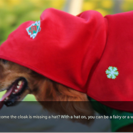Christmas Dog Costume - Festive Hooded Cape & Green Jumpsuit Outfit (Size : 3XL)