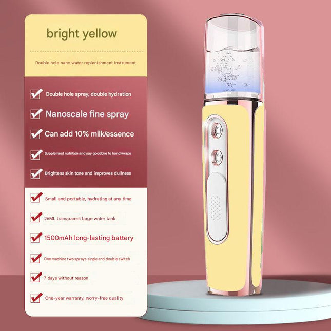 Yellow Dual Nozzle Nano Facial Mister