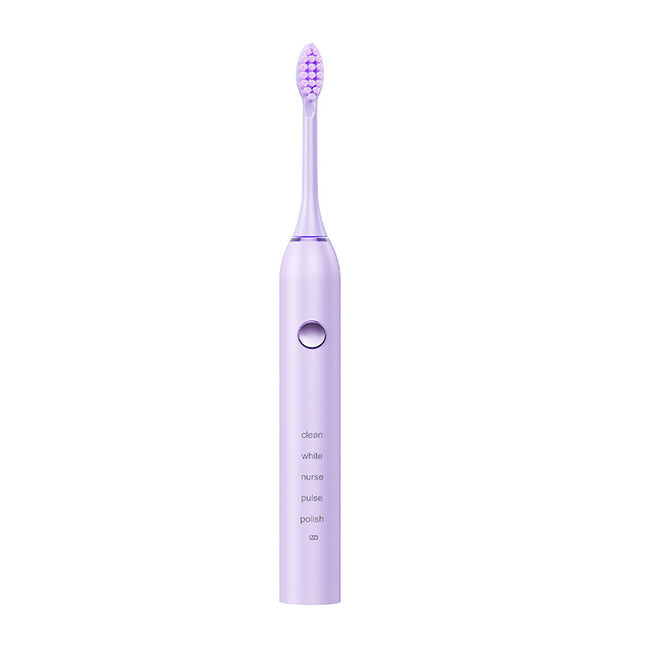 Advanced Sonic Toothbrush 5 Cleaning Modes 2-Min Timer USB Fast Charge Purple (4 brush heads) – product detail