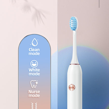 Pink Professional Sonic Toothbrush for Adults - 5 Modes, Smart Timer (4 brush heads)
