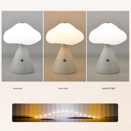 Woodgrain color Mushroom LED Table Lamp – design and finish