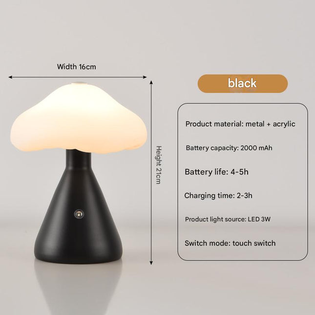 Black Mushroom LED Table Lamp