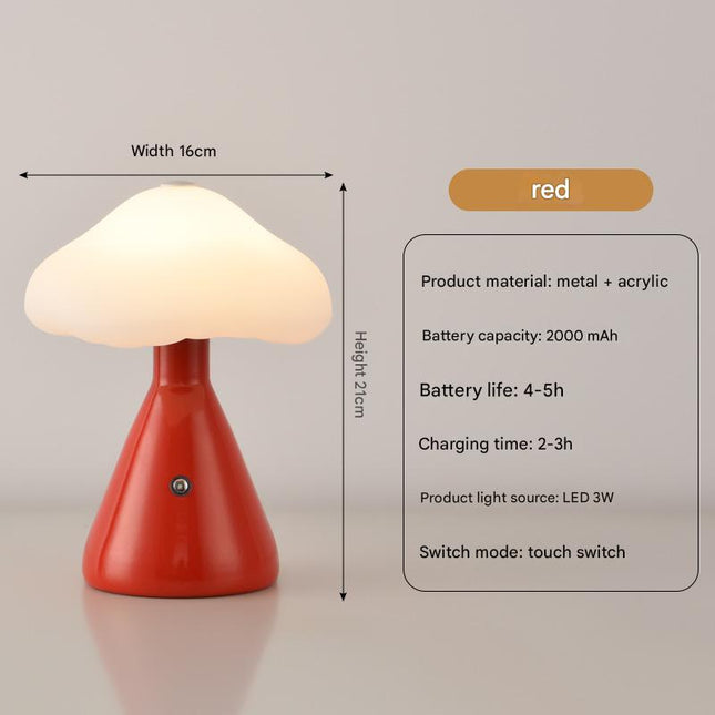 Red Mushroom LED Table Lamp