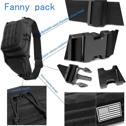 Green Rugged Tactical Waist Pack - MOLLE Outdoor Fanny Bag for Hiking Cycling & Travel