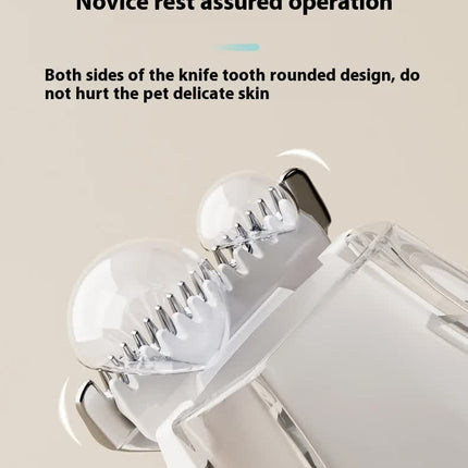 Blue Rechargeable Pet Grooming Clipper with Built-in Vacuum - Low Noise Hair Trimmer for Dogs & Cats