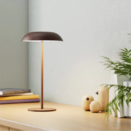 Black Minimalist Rechargeable LED Touch Table Lamp - 3-Color Stepless Dimming Metal Desk Light