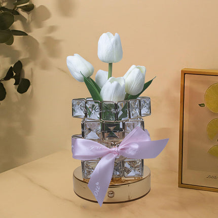 Yellow Elegant Crystal Tulip LED Night Light