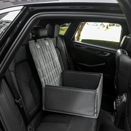 Black Waterproof Front Pet Car Seat Cover - Non-Slip Dog Booster Seat Protector Mat