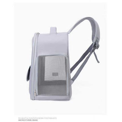 Beige And Yellow Spacious Pet Carrier Backpack with Clear Window - Comfortable Travel Bag for Cats & Small Dogs