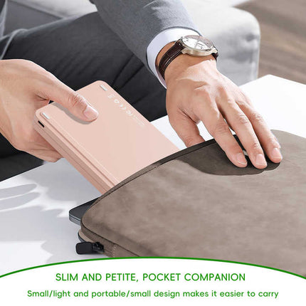 White Ultra-Slim Foldable Bluetooth Keyboard - Portable Wireless Rechargeable Travel Keyboard for iOS Android Windows Devices