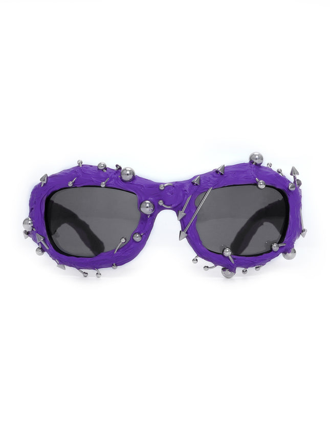 Purple Edgy Punk Rock Spiked Sunglasses