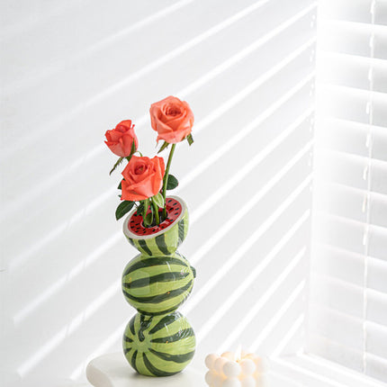 Yellow Zesty Stacked Lemon Ceramic Vase - Cheerful Nordic Tabletop Decor