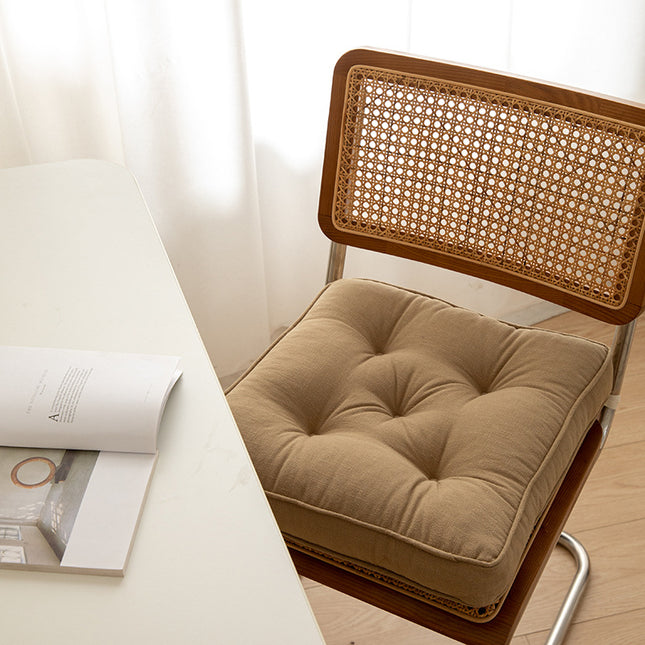Brown Soft and Thick Seat Cushion (43x43cm) - Machine washable