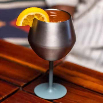 2 Pcs Green and Silver Detachable Stainless Steel Wine Glass - 14oz (420ml) Portable Stemmed Goblet for Outdoors & Travel