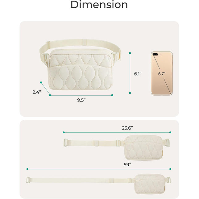 Beige Stylish Quilted Belt Bag – product detail