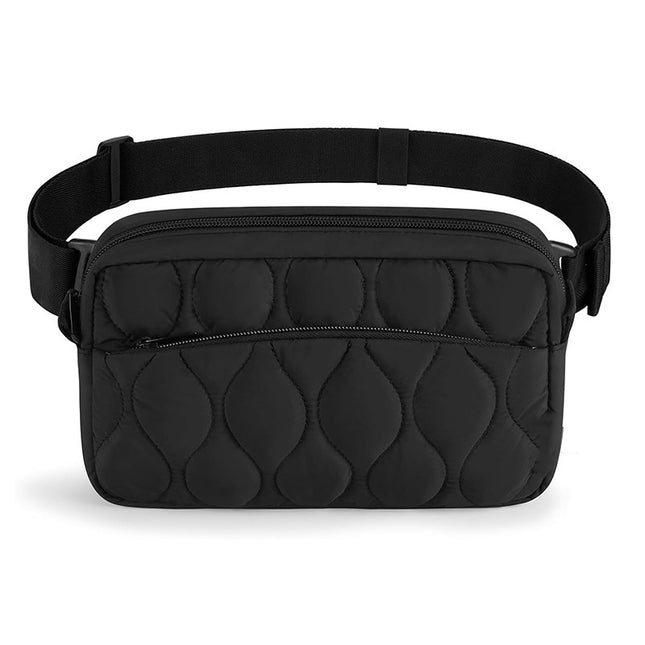 Black Stylish Quilted Belt Bag