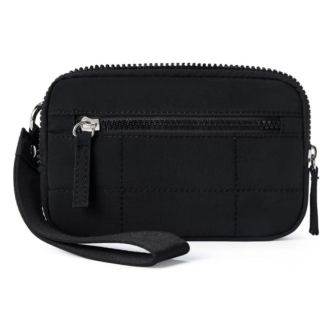 Black RFID Blocking Nylon Wristlet Clutch Wallet