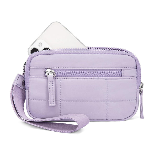 Purple RFID Blocking Nylon Wristlet Clutch Wallet