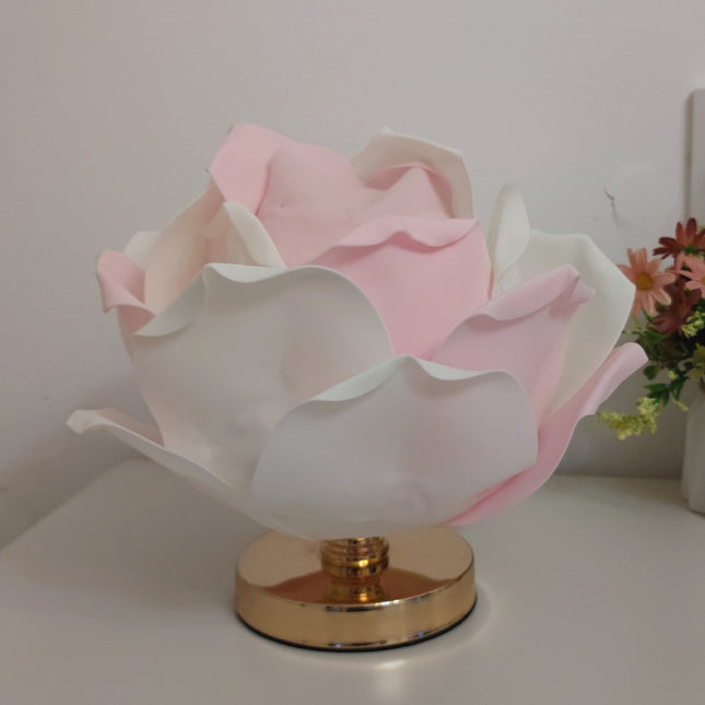 Pink and White Elegant Lotus Flower Table Lamp – product detail