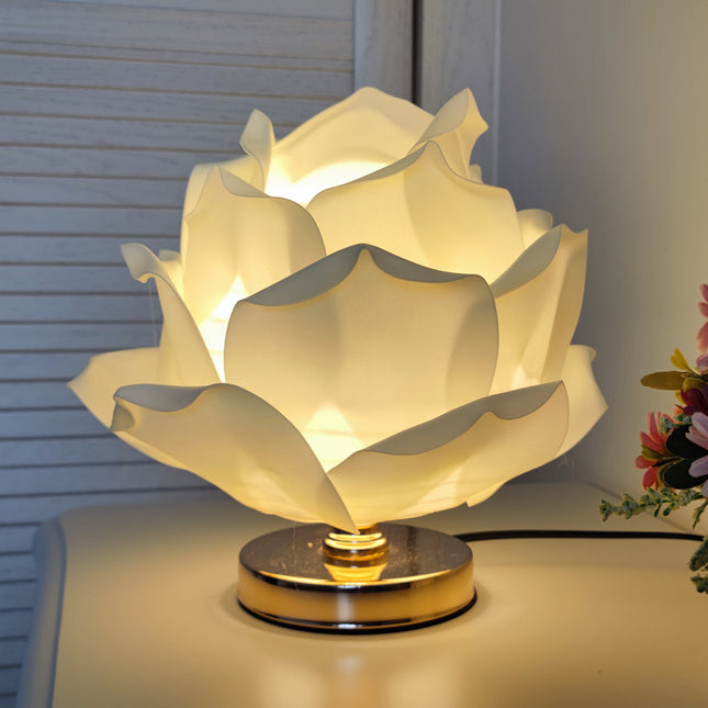 Champagne Elegant Lotus Flower Table Lamp