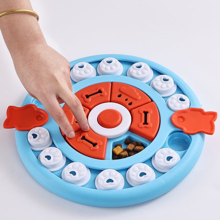 Green Interactive Pet Puzzle Feeder Toy - Slow Eating & Mental Stimulation Game for Dogs & Cats
