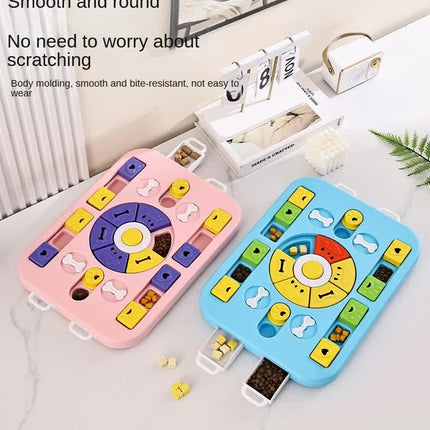 Pink Advanced Interactive Dog Puzzle Toy - Multi-Mechanism Treat Dispensing Slow Feeder for Mental Enrichment