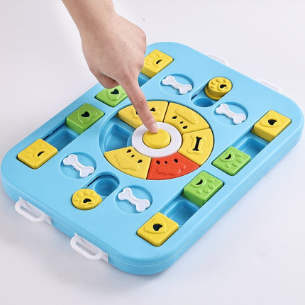 Blue Advanced Interactive Dog Puzzle Toy - Multi-Mechanism Treat Dispensing Slow Feeder for Mental Enrichment