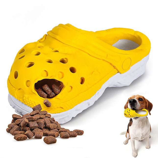 Size L Yellow Tough Slipper Dog Chew Toy
