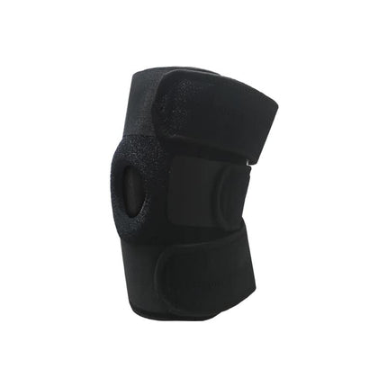 Black Adjustable Knee Brace Support (Pair) with Dual Spring Stabilizers & Patella Gel Pad - Non-Slip for Sports Running Hiking