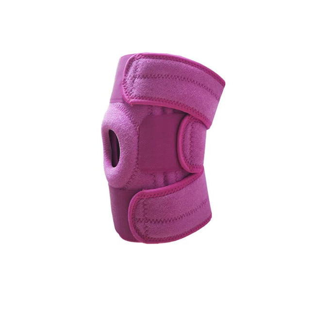 Pink Adjustable Knee Brace Support (Pair) with Dual Spring Stabilizers & Patella Gel Pad