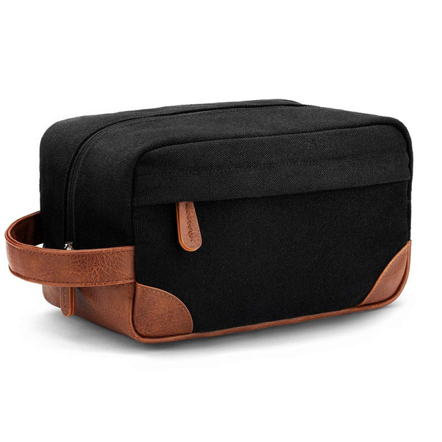 Black And Brown Men's Canvas Toiletry Bag