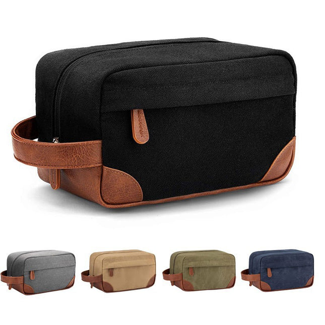 Black And Brown Men's Canvas Toiletry Bag – product detail