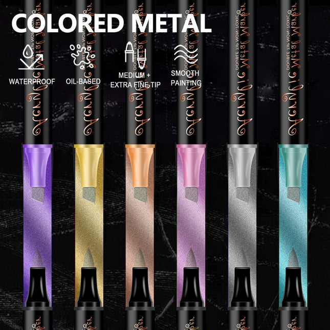 Colorful 12 Colors Dual Tip Metallic Acrylic Paint Pens – product detail