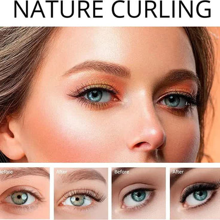 White USB-C Rechargeable Heated Eyelash Curler - Gentle Long-Lasting Lift with 2 Temperature Modes & Cute Cat Ear Design