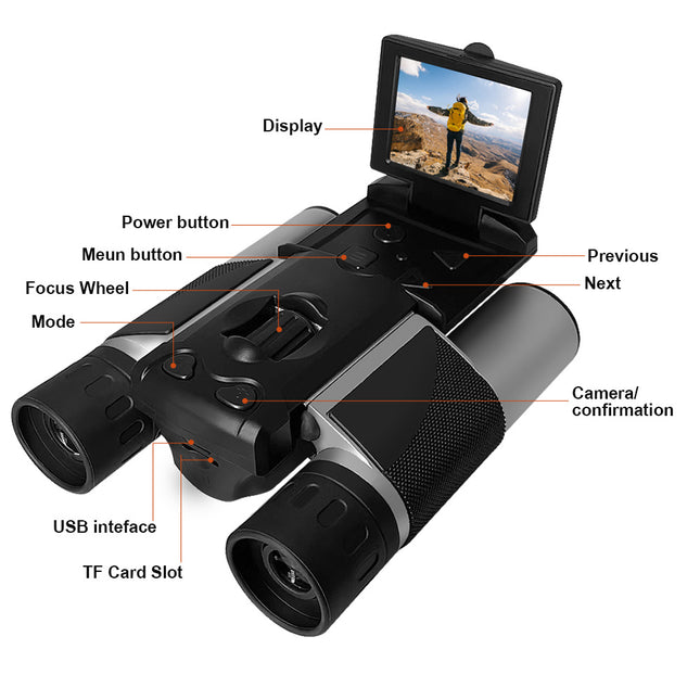 Silver and Black HD Digital Camera Binoculars 8X Zoom – product detail