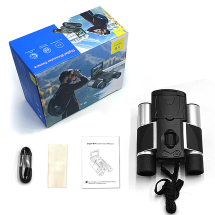Silver and Black HD Digital Camera Binoculars 8X Zoom – shape and profile
