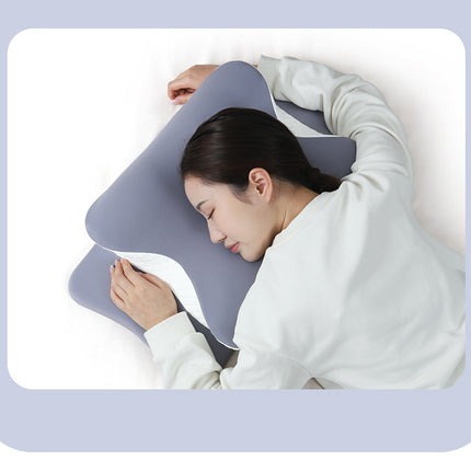 Light Green Ergonomic Butterfly Memory Foam Pillow - Cervical Neck Support for Side, Back & Stomach Sleepers, Orthopedic Contour Design
