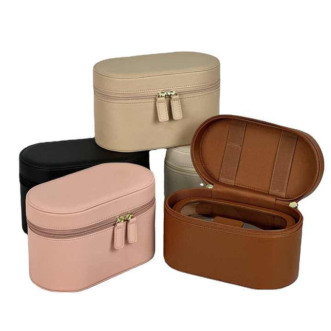 Black Elegant PU Leather Makeup & Toiletry Bag – product detail