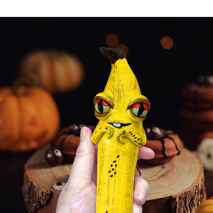 3 Pcs Style 1 Yellow Whimsical Magic Banana Monster Figurine - Quirky Resin Art Decor for Home & Party