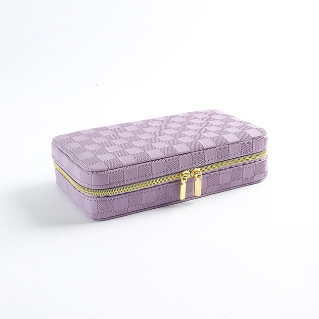 Purple Stylish PU Leather Travel Jewellery Box