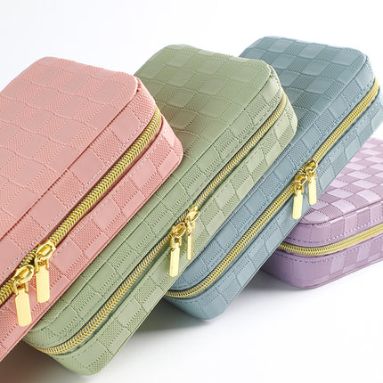 Pink Stylish PU Leather Travel Jewellery Box – design and finish