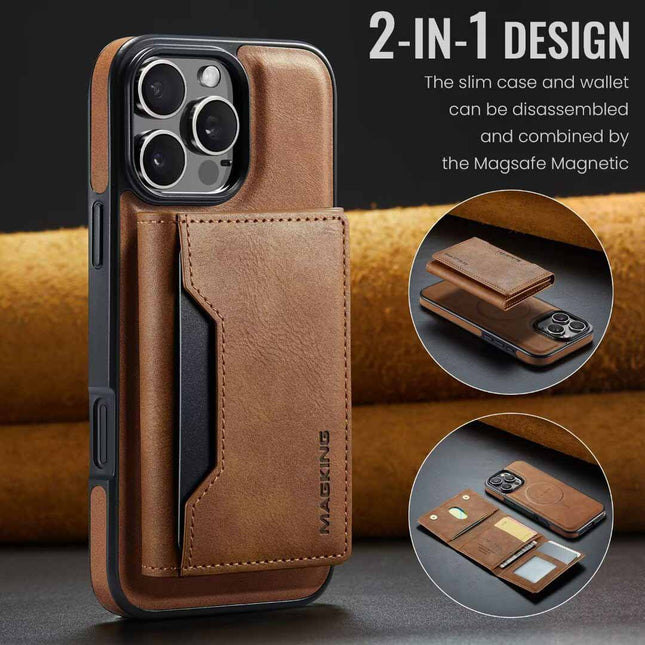 Brown Premium MagSafe Wallet Case for iPhone 16 Pro Max