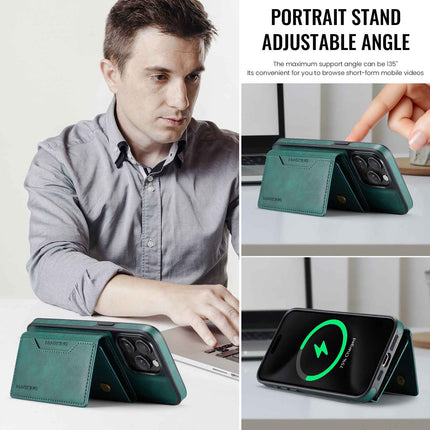 Coffee Premium MagSafe Wallet Case for iPhone 16 Pro Max - Detachable PU Leather Magnetic Card Holder