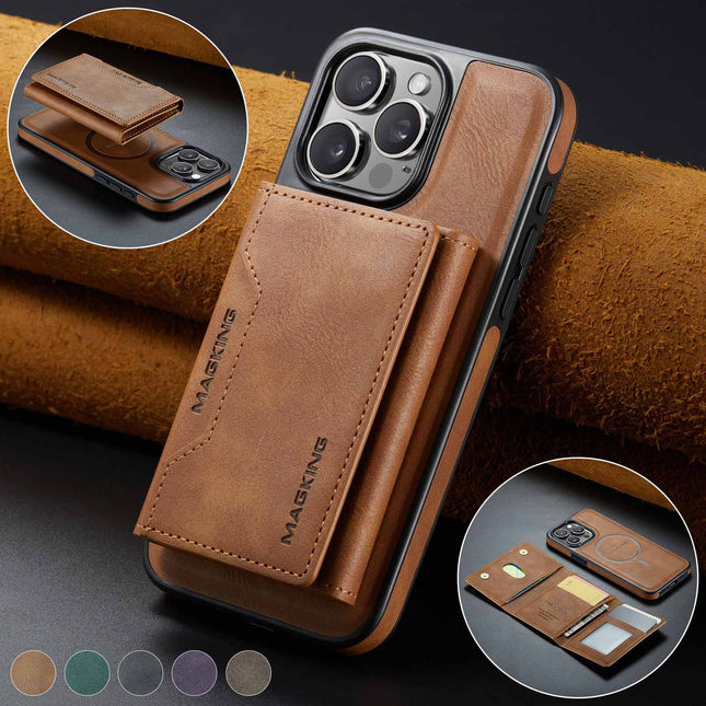 Brown Premium MagSafe Wallet Case for iPhone 16 Pro