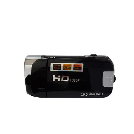 Black Capture Life's Moments: HD 1080P Digital Camcorder - 16MP Photos, 16X Digital Zoom, 2.7" LCD Screen